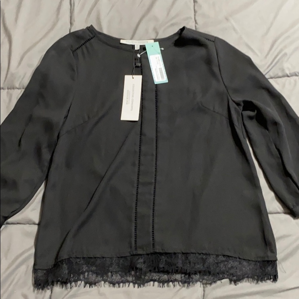 Collective Concepts lace hem blouse